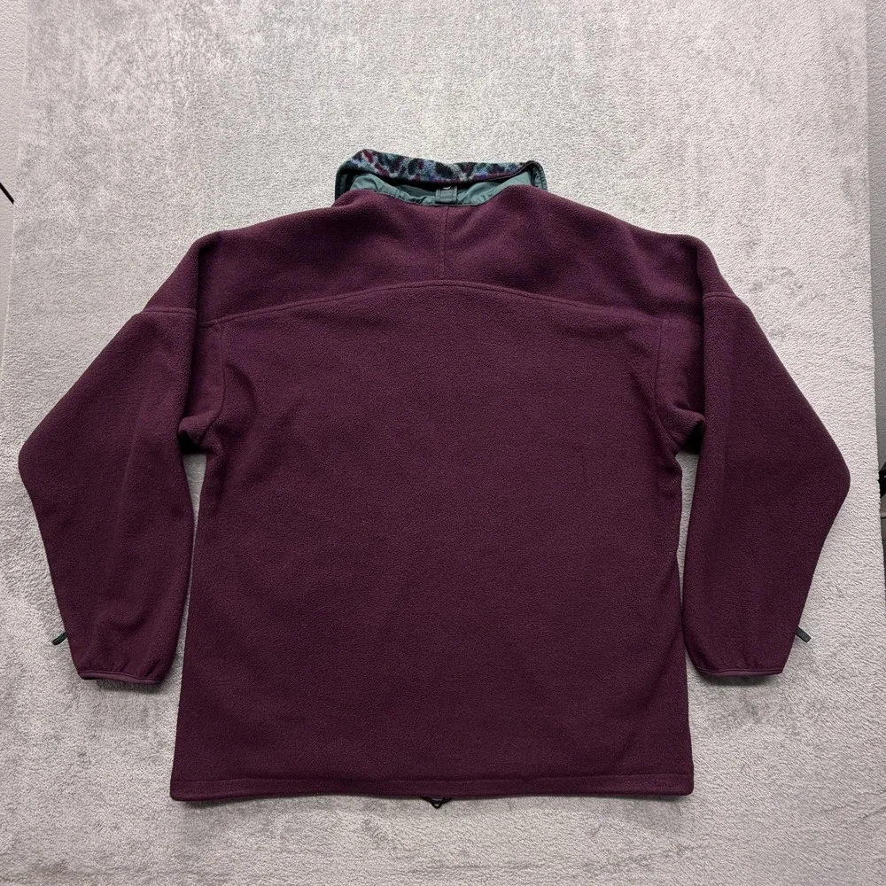Vintage Columbia Fleece Jacket Mens XL‎ Purple Full Zip Pattern Collar 90s